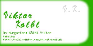 viktor kolbl business card
